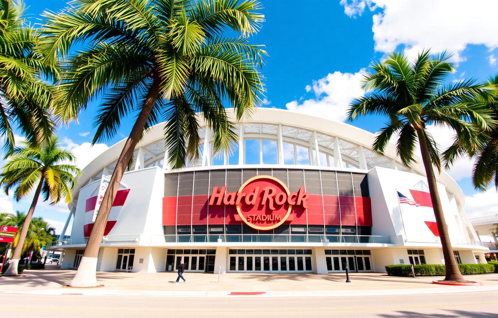 Hard Rock Stadium exterior in Miami Gardens